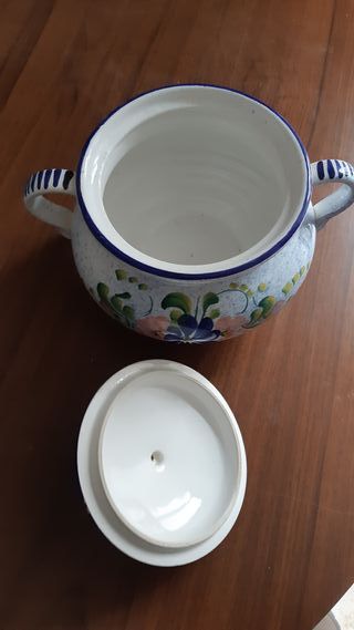 Biscottiera in ceramica dipinta a mano