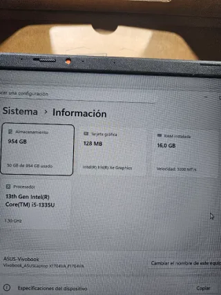 Portátil Asus Vivobook 17"
