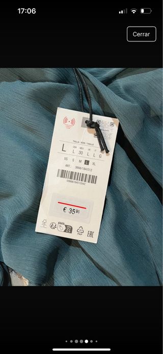 Vestido verde azulado talla L