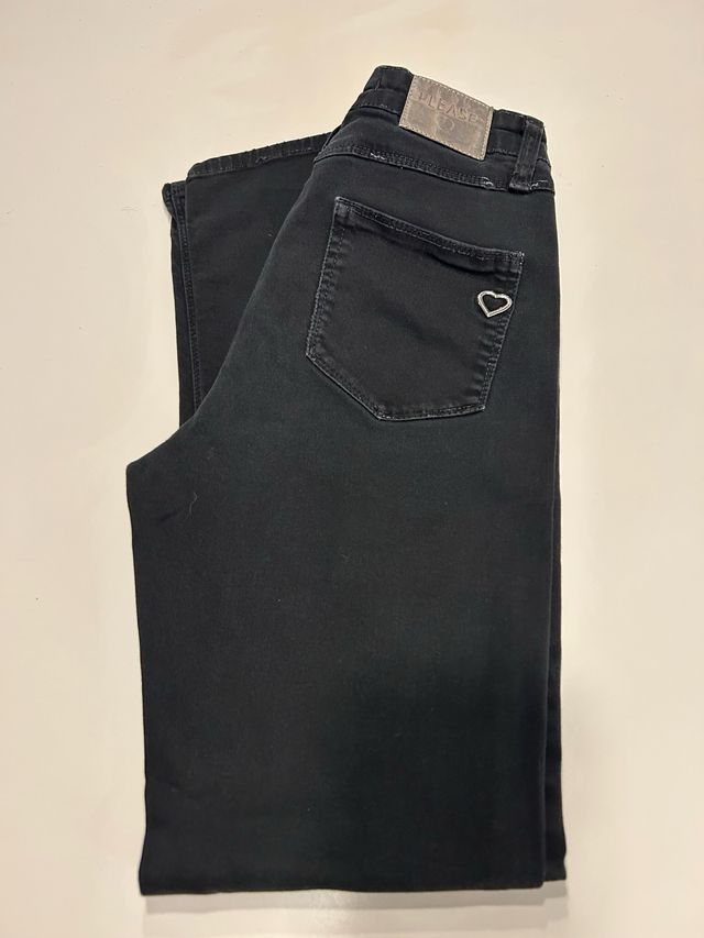 Jeans neri PLEASE con cuore