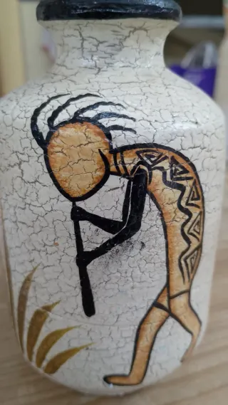 Vaso etnico dipinto Kokopelli