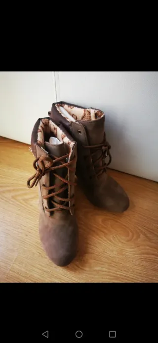 Botines T39 Beige/Marrón