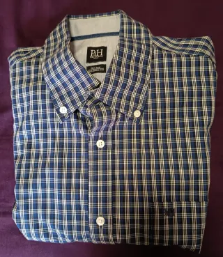 Camisa Pedro del Hierro Talla L Cuadros Azul