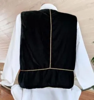 Chaleco ZARA Negro Dorado Bordado Talla Única