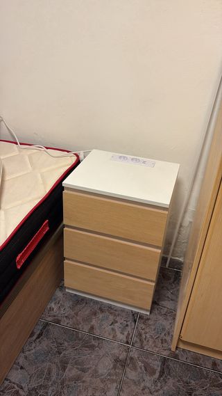 Mesita de noche VASAGLE 3 cajones
