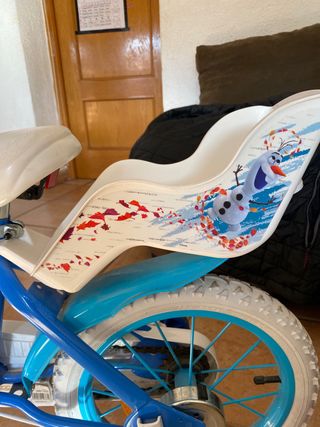 Bicicleta infantil de frozen azul con cesta