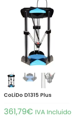 Impresora 3D CoLiDo D1315 Plus Delta PLA