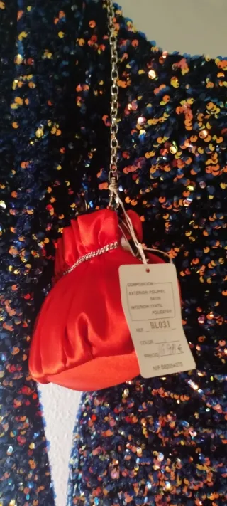 Vestido fiesta lentejuelas negro multicolor