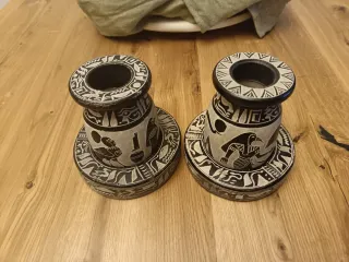 2 Vasi Egiziani in Pietra Basalto