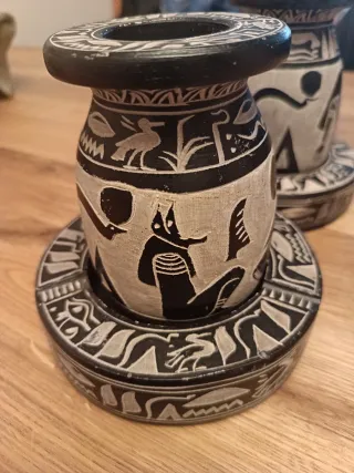 2 Vasi Egiziani in Pietra Basalto