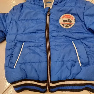 Giubbotto bambino blu con cappuccio e guanti