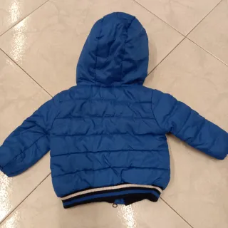 Giubbotto bambino blu con cappuccio e guanti