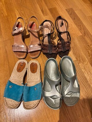 Lote 4 pares calzado verano mujer
