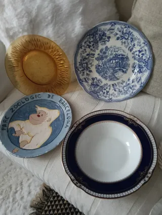 Colección 16 platos antiguos cerámica.3€ 5€cada u