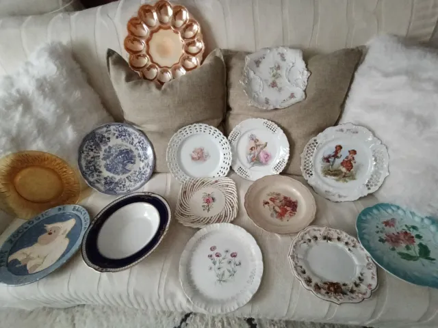 Colección platos antiguos cerámica.5€ cada uno.
