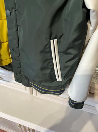 Chaqueta Bomber Niño Talla L Verde y Blanco