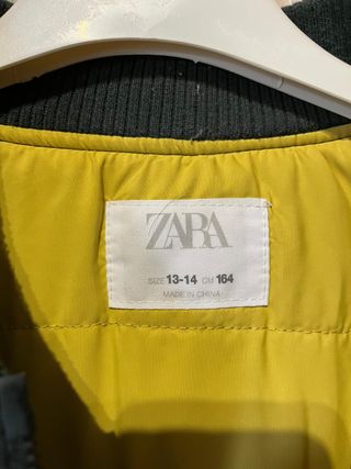 Chaqueta Bomber Niño Talla L Verde y Blanco