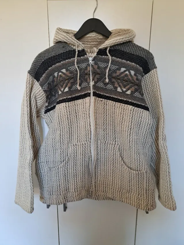 Chaqueta artesanal lana de Ecuador MILMARTE L