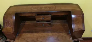 Escritorio antiguo bureau madera con marquetería