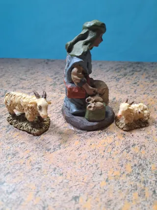 Figura Belén Pastor con Ovejas