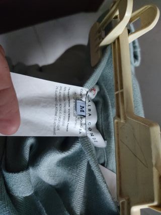 Falda larga de punto verde