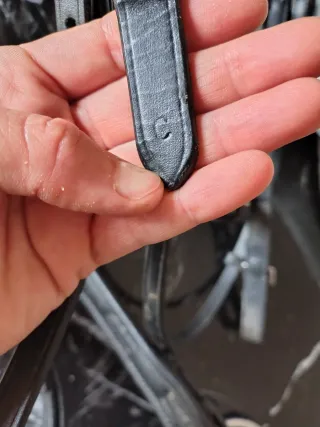 Cabezada - Brida Cob - Pony de cuero negro