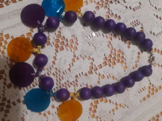 Collana etnica legno e madreperla multicolor