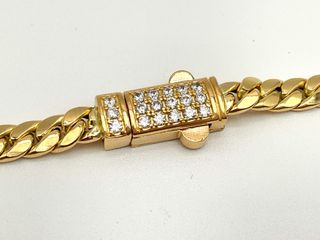 cadena oro 18k con circonita 21cm
