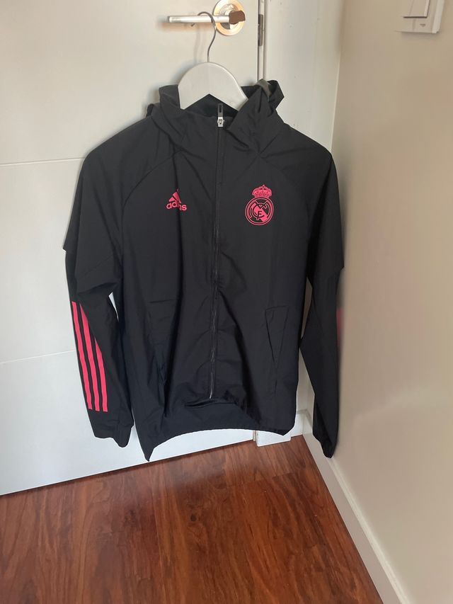 Cortavientos Adidas Real Madrid Negro y Rosa