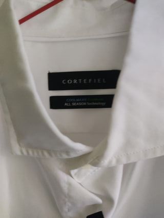 Camisa blanca de vestir hombre