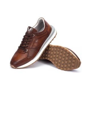 Zapatillas de hombre de cuero marrón