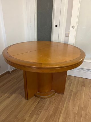 Mesa redonda extensible de madera