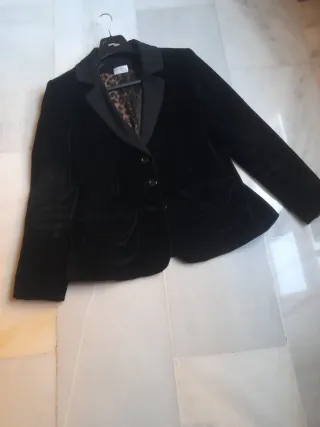 Chaqueta terciopelo negro mujer
