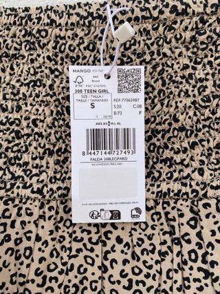 Falda Volantes Leopardo Mango Teen