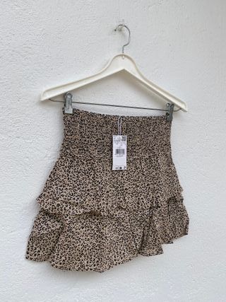 Falda Volantes Leopardo Mango Teen