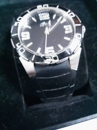 Reloj Lotus Hombre Negro y Plateado