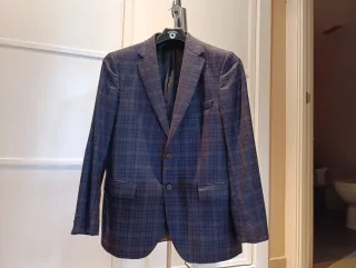 Americana hombre con coderas azul y marrón