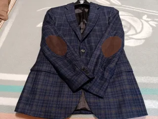 Americana hombre con coderas azul y marrón