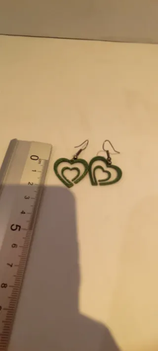 Pendientes Corazón Doble Verde