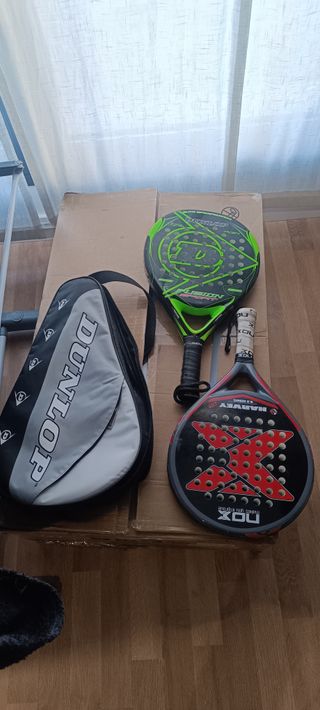 Palas de pádel y paletero