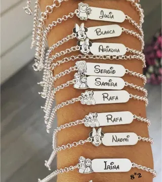 Pulsera Disney Plata con Nombre Personalizado