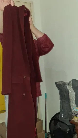 Chaquetón lana virgen Blueberry rojo