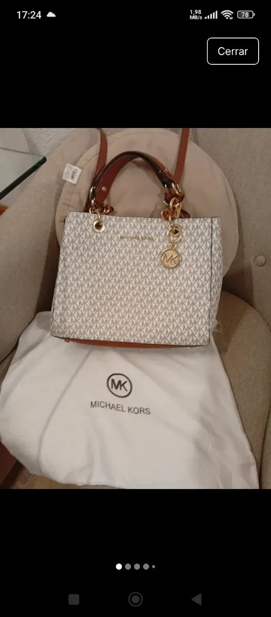 Bolso Michael Kors Mujer Blanco y Marrón