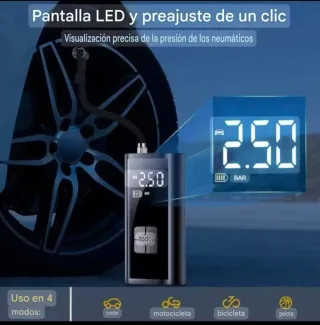 Inflador Portátil Compresor Aire Digital
