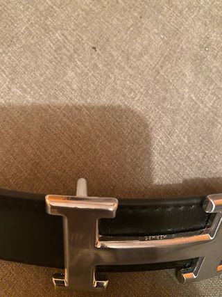 Cintura Hermès H Argento e Nero