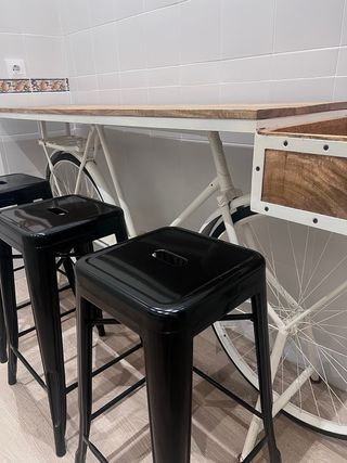 Taburete Sklum, taburete Lix, Alto Metálico Negro