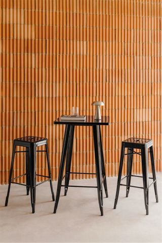 Taburete Sklum, taburete Lix, Alto Metálico Negro