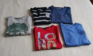 Lote 5 Camisetas Manga Larga Niño