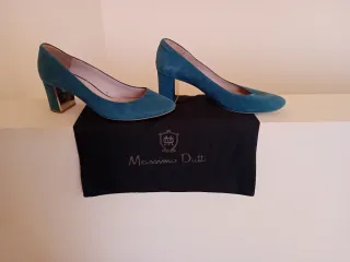 Zapatos tacón Massimo Dutti verde talla 38