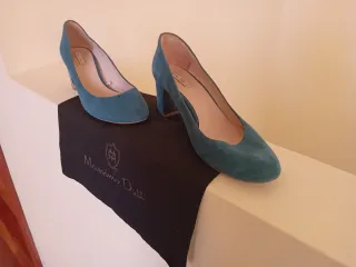 Zapatos tacón Massimo Dutti verde talla 38